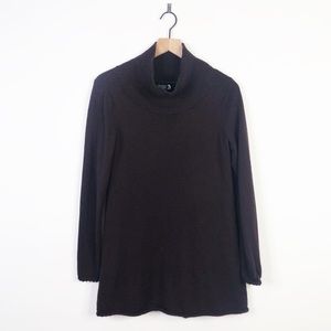 Eileen Fisher Burgundy Mock Neck Sweater Size XS